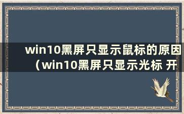 win10黑屏只显示鼠标的原因（win10黑屏只显示光标 开机后桌面项目消失）